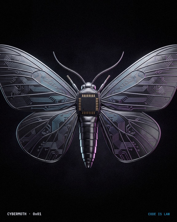 Chrome moth with a chip for a body